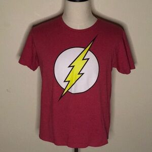DC Comics 'The Flash' Graphic Logo T-Shirt in Red Cotton (sz L)